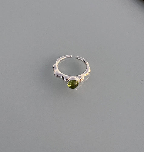 NEW BLOOD RING - PERIDOT SILVER.