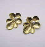 ORCHID EARRINGS - BRASS.