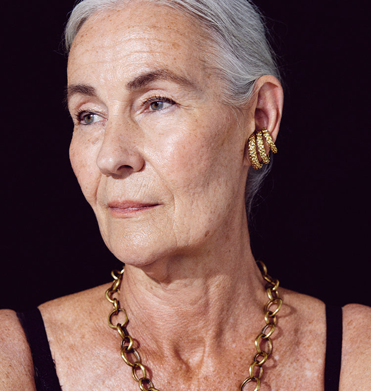 PARTNER BRASS RING/BIG EAR CUFF.