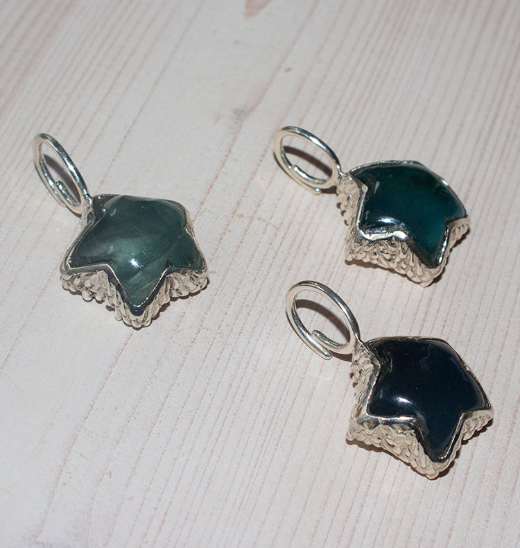 URSA CHARM SILVER FLUORITE.