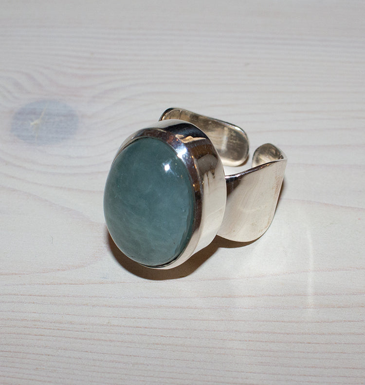 SHOT RING - AQUA SILVER