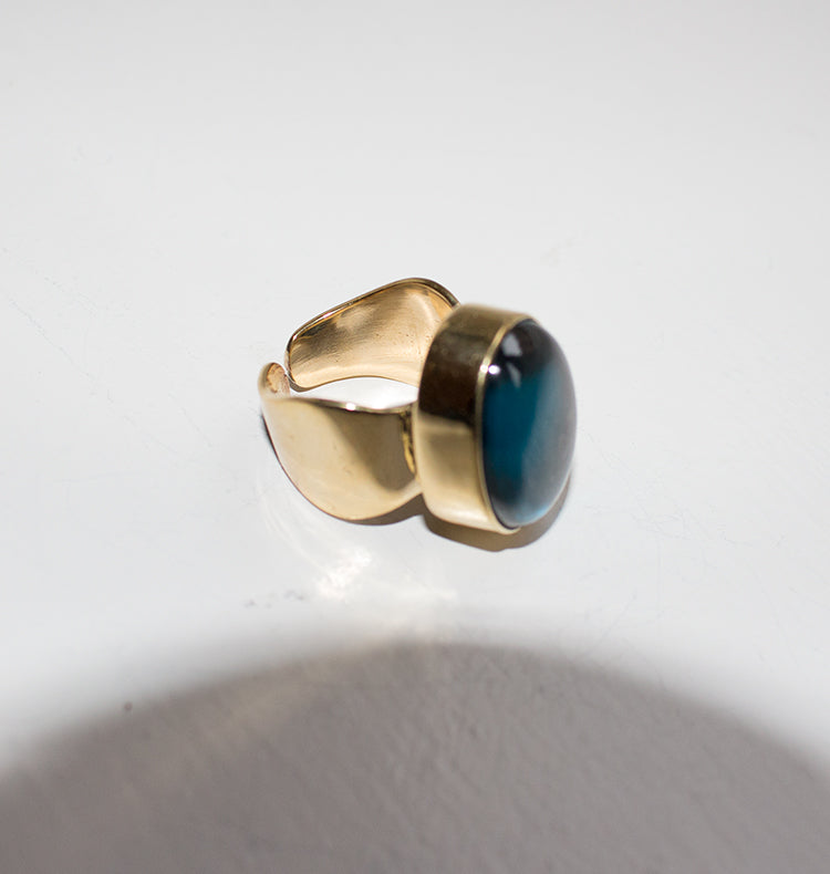 SHOT RING - BLUE LAGOON BRASS.