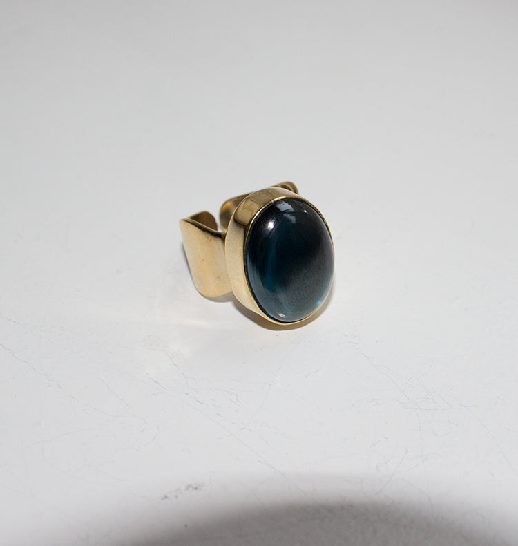 SHOT RING - BLUE LAGOON BRASS.