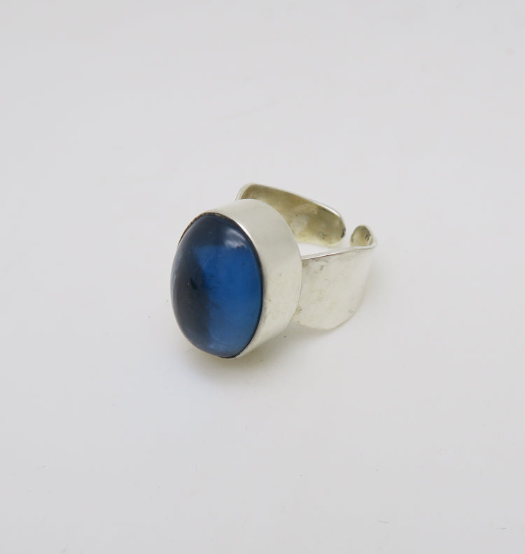 SHOT RING - BLUE LAGOON SILVER.