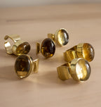 SHOT RING -BRASS CITRINE.