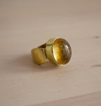 SHOT RING -BRASS CITRINE.