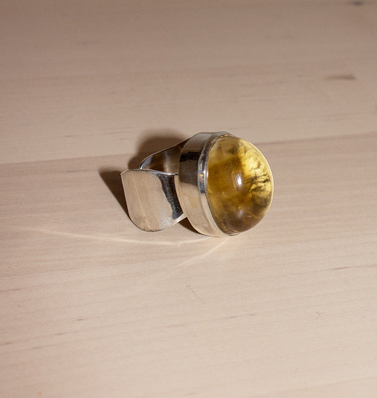 SHOT RING - SILVER CITRINE.
