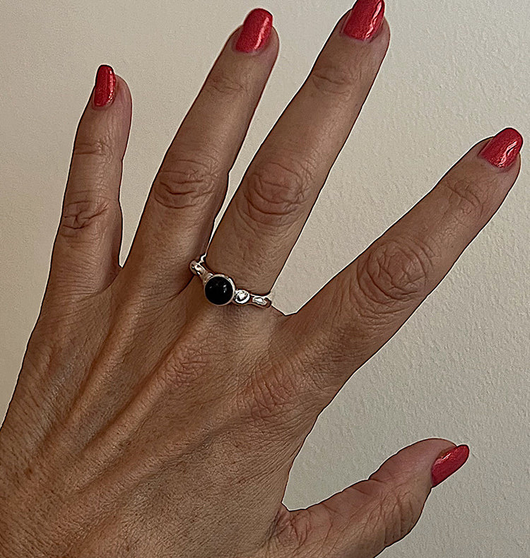 NEW BLOOD RING - SMOKEY SILVER.