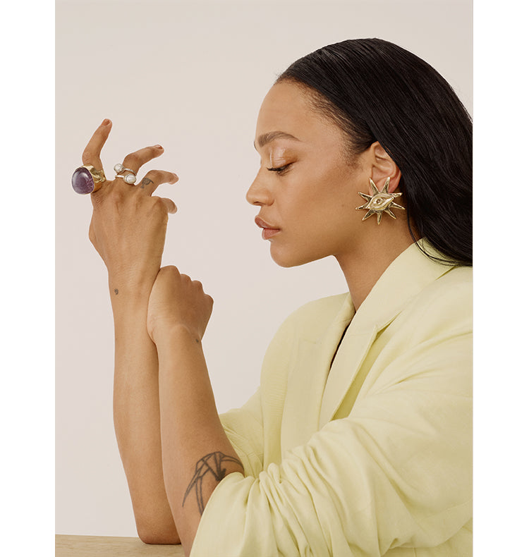 VIEW EARRINGS - BRASS.